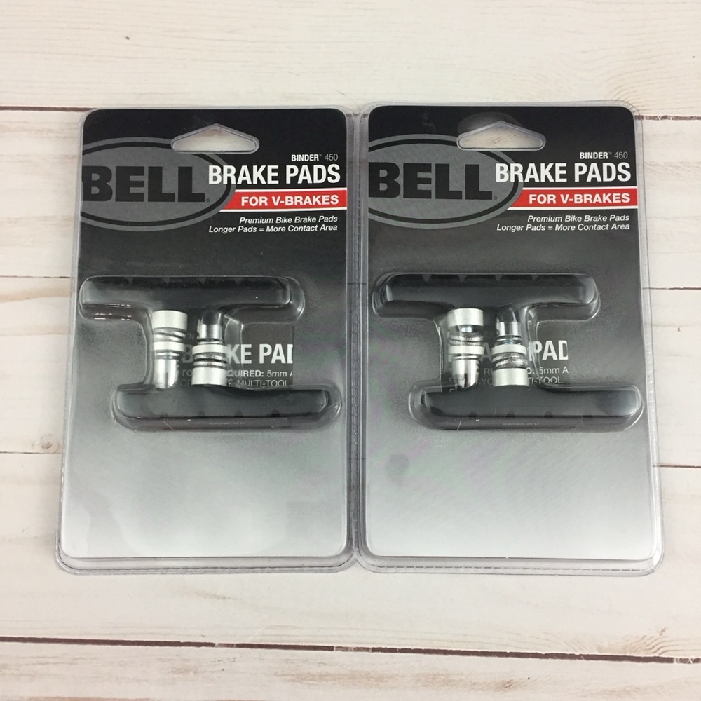 Bell Sports Binder 450 Replacement V-Brake Pads, Black NEW 2 Packs